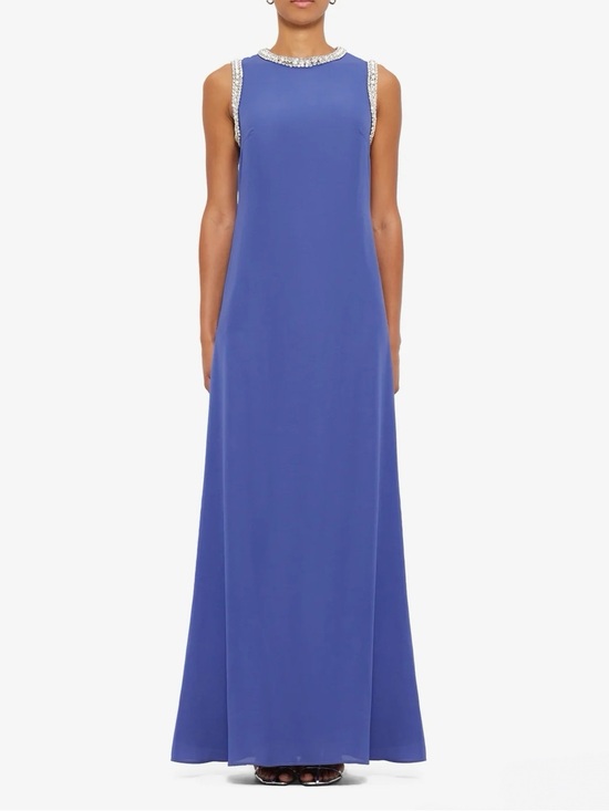 Leo Lin Dresses & Skirts - LEO LIN Sylvette Blue Hand Embellished Maxi Sleeveless Dress AU8/US4 NWOT